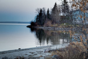 Calm, Light, Point, Close Far Shore