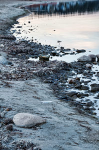 Deep View to Water and Rocks